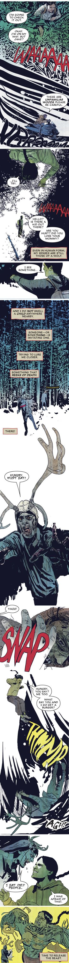 Molly e Jake sentono un bambino piangere ma trovano solo un inquietante cannibale in Werewolf by Night di Marvel Infinity.