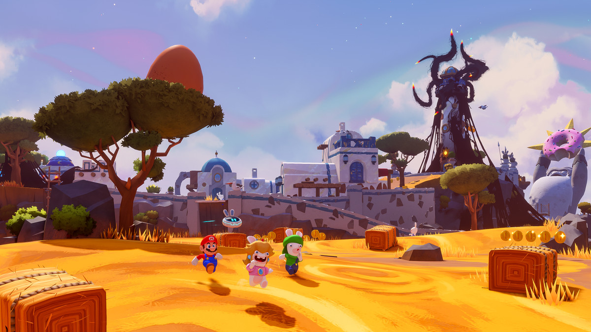 Mario Rabbid Peach e Rabbid Luigi esplorano Beacon Beach, il mondo a tema estivo in Mario + Rabbids Sparks of Hope