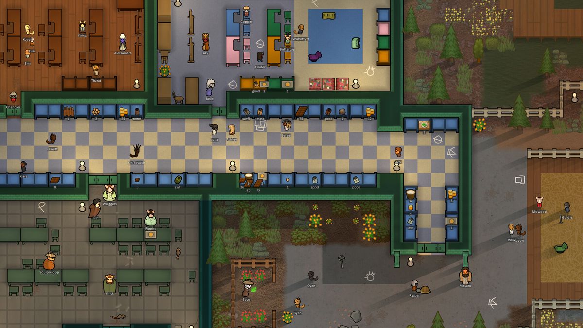 RimWorld - I giocatori possono creare asili nido elaborati per i loro giovani coloni, come si vede in questo screenshot.
