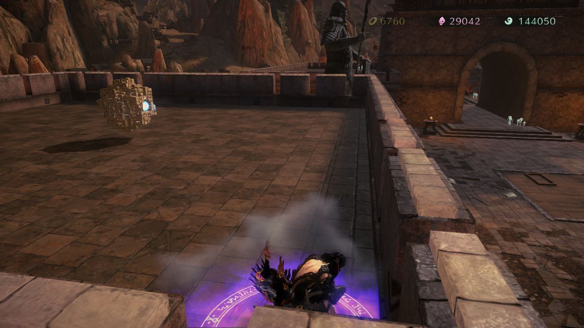 Bayonetta si trova vicino a un cuore di strega spezzato in Bayonetta 3.