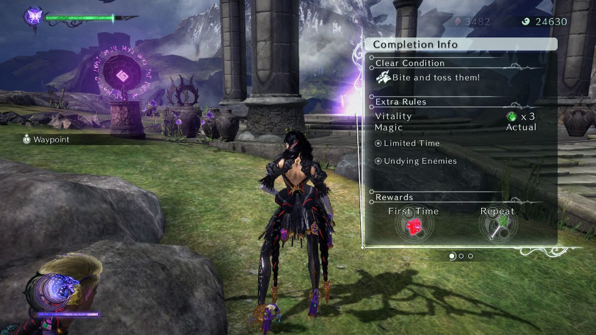 Bayonetta raccoglie un Cuore di Strega Spezzato in Bayonetta 3.