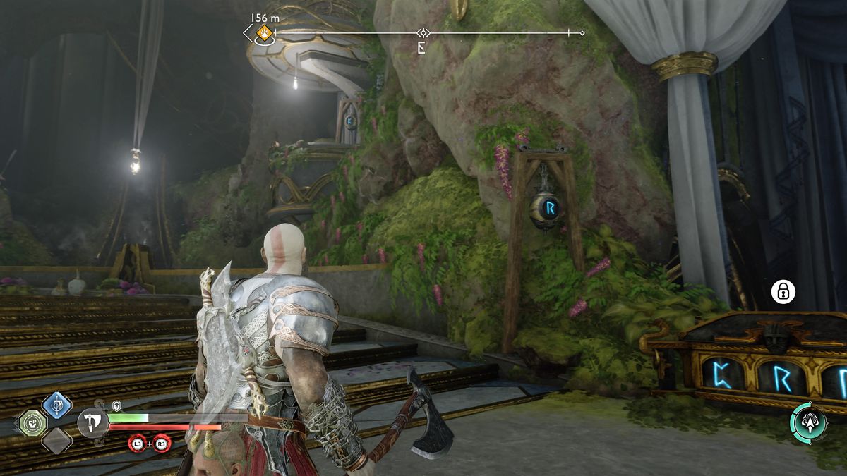 Kratos prende di mira due campane in God of War Ragnarok