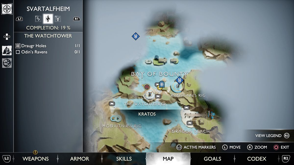 Una mappa di Svartalfheim in God of War Ragnarök