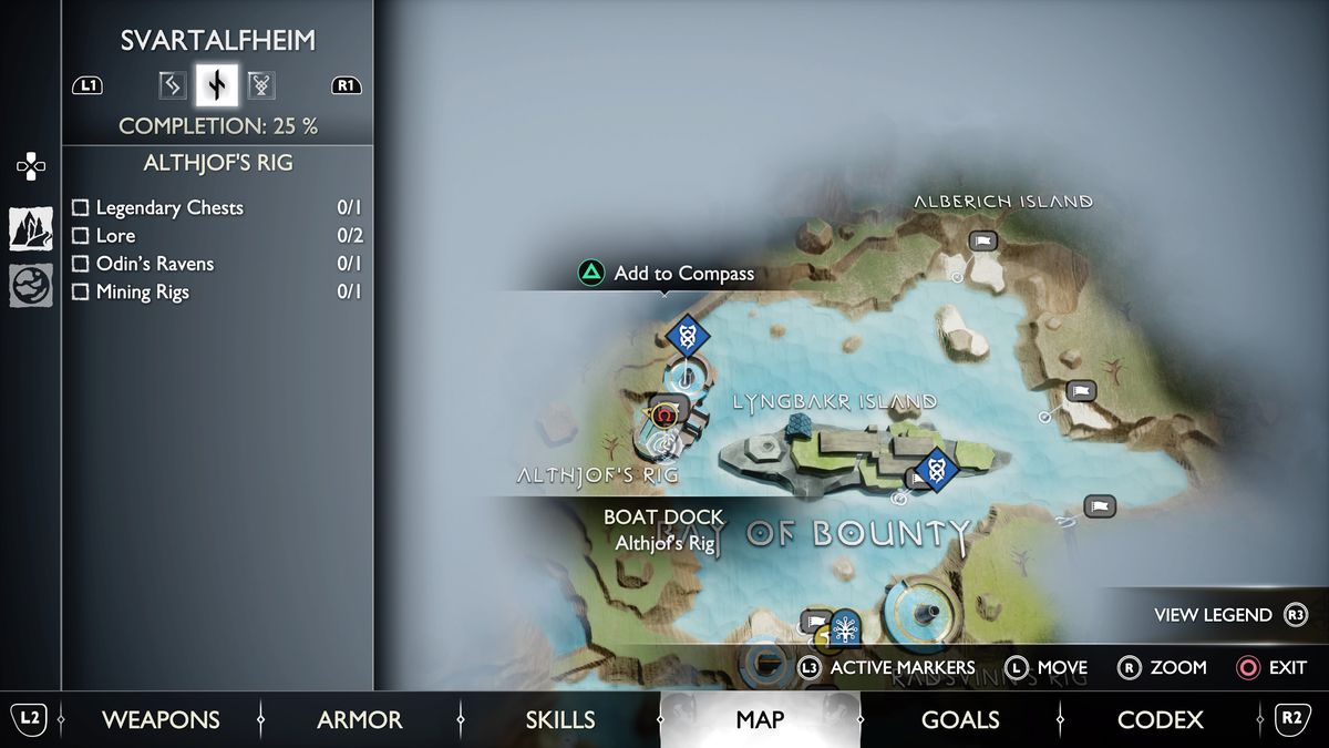 Una mappa di Svartalfheim in God of War Ragnarök