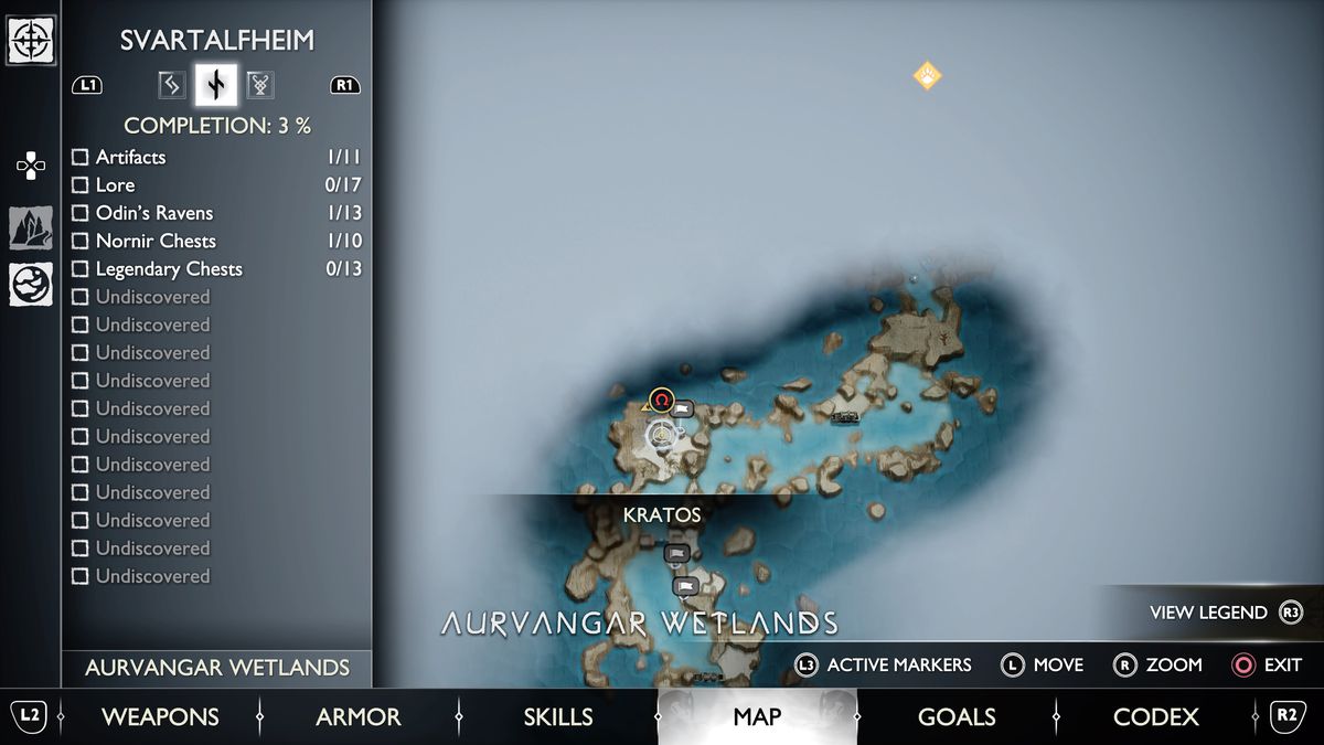 Una mappa di Svartalfheim in God of War Ragnarök