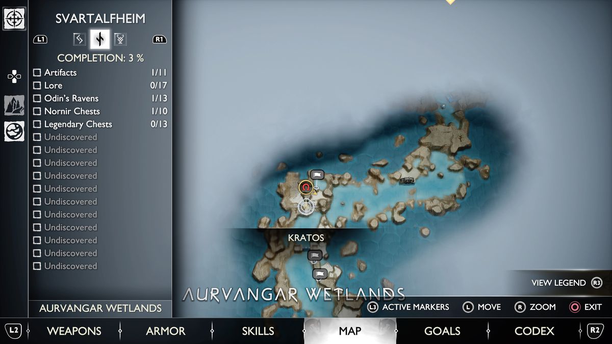 Una mappa di Svartalfheim in God of War Ragnarök