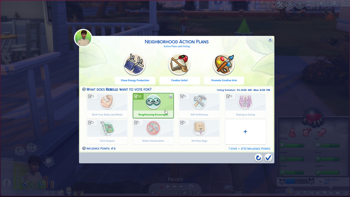 The Sims 4 - Un giocatore vota per una politica abitativa ruvida nel proprio quartiere per incoraggiare i litigi