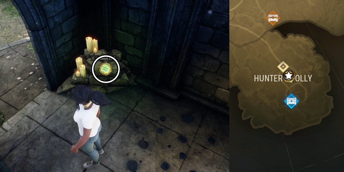 Earth Rod nascosto in una tomba alla Follia del cacciatore