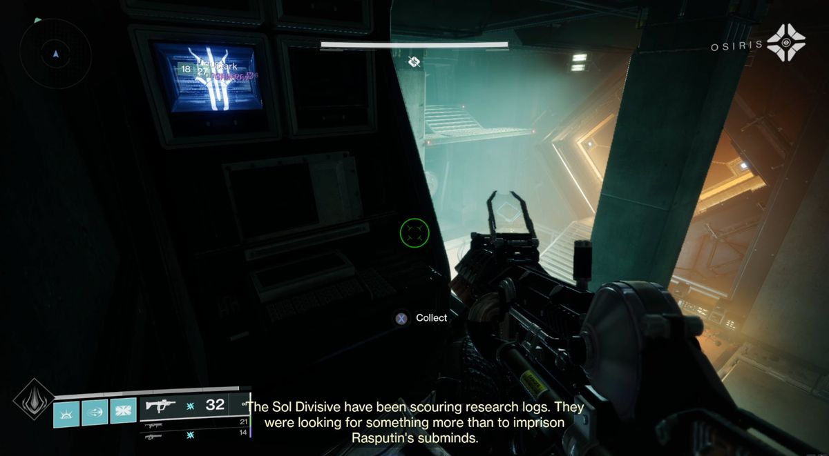 Un'immagine che mostra il primo collezionabile nel dungeon Spire of the Watcher.