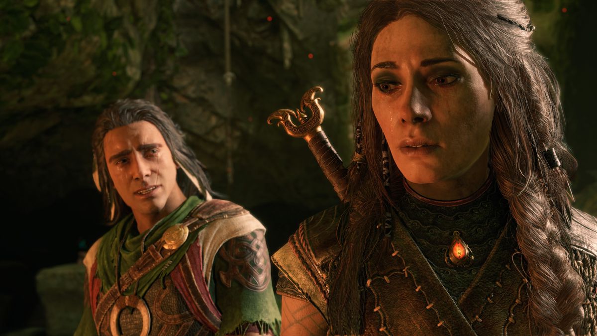 Freya, in primo piano, distoglie lo sguardo dal fratello Freyr sullo sfondo, deluso dal suo rifiuto di riprendere il ruolo di regina