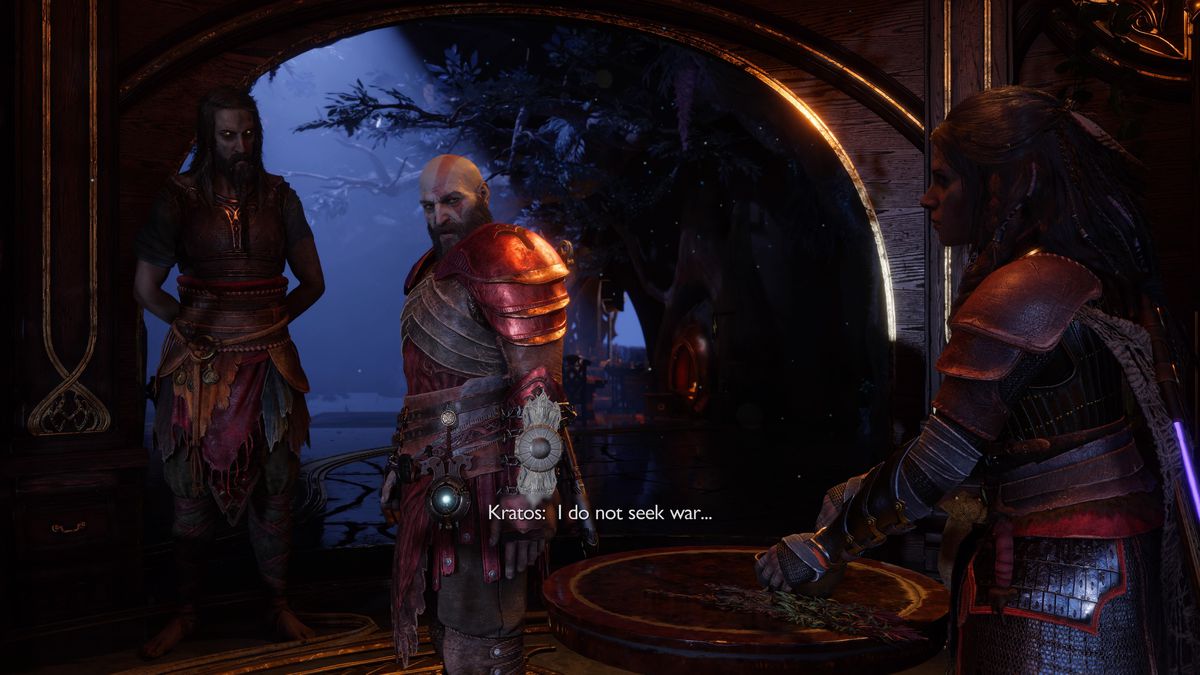 Dopo un'accesa discussione su quando e come attaccare Odino ad Asgard, Kratos dice a Freya e Týr: