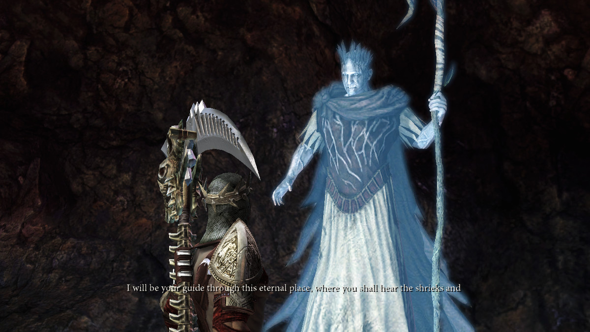 L'antico poeta romano Virgilio si presenta come la guida di Dante attraverso i gironi dell'inferno, e interpreta il ruolo con la stessa solennità che aveva nella Divina Commedia