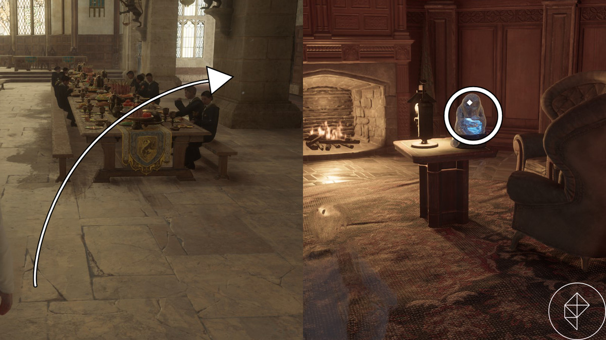 Demiguise la luna e la statua nella Sala Grande dell'Eredità di Hogwarts