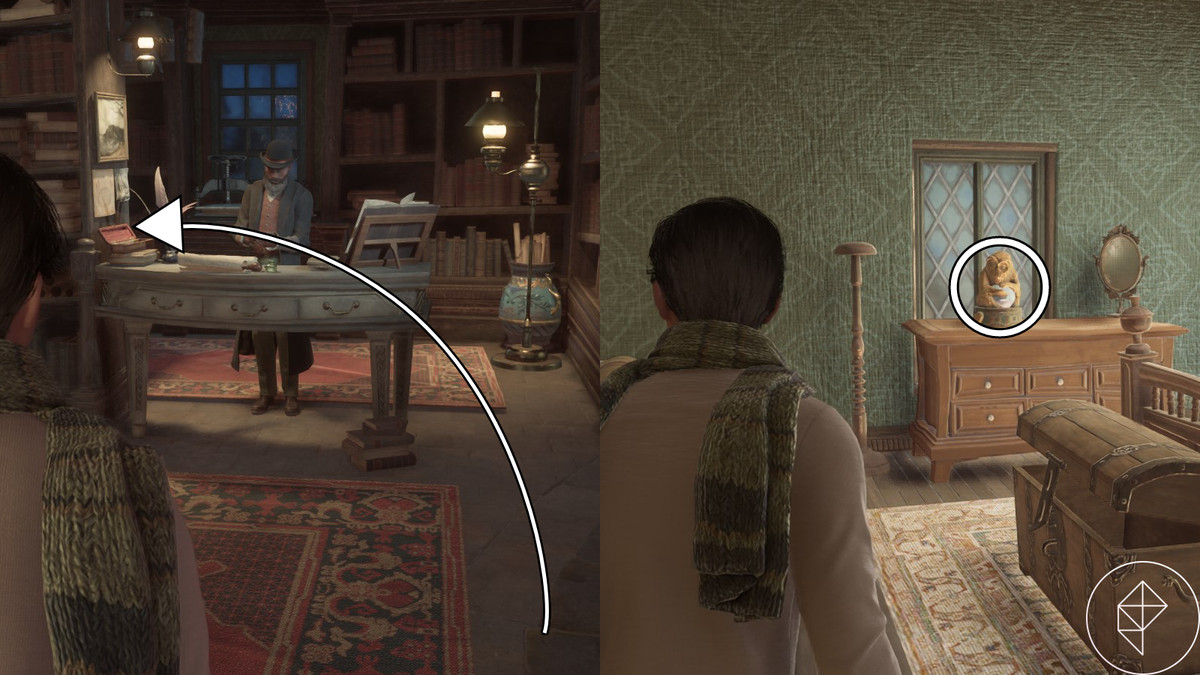 Demiguise statua e luna in Tomes and Scrolls in Hogwarts Legacy