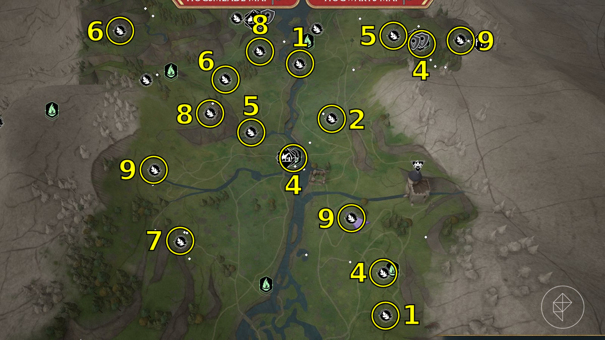 Luoghi del Processo Merlino nella Valle di Hogwarts dell'Eredità di Hogwarts