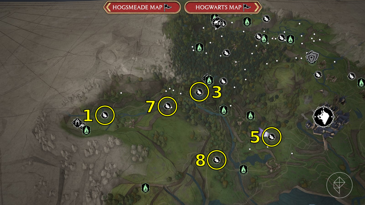 Regione di Hogwarts Nord Luoghi del Processo Merlino nell'Eredità di Hogwarts