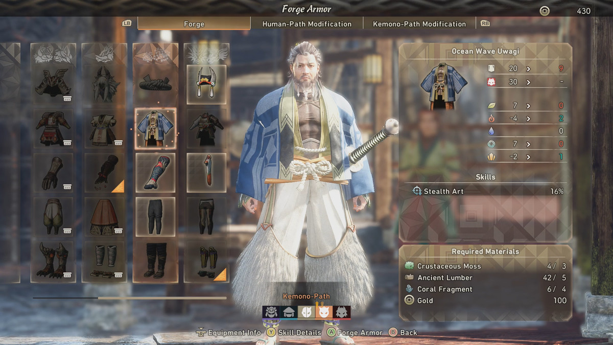 Creazione del set di armature Wild Hearts Ocean Wave.