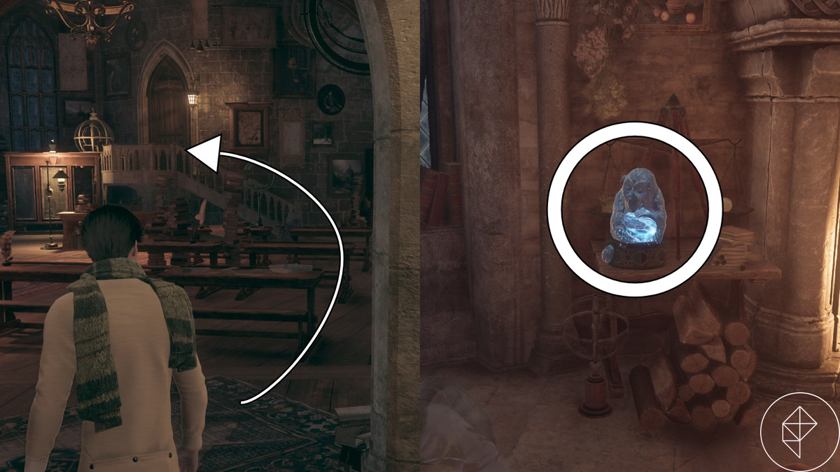 Statua semitravestita nell'aula del professor Fig