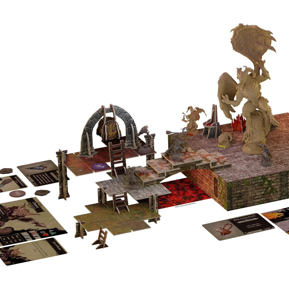 Una versione quadrata del rendering dei componenti del gioco per Descent Act 2: The Betrayer's War.