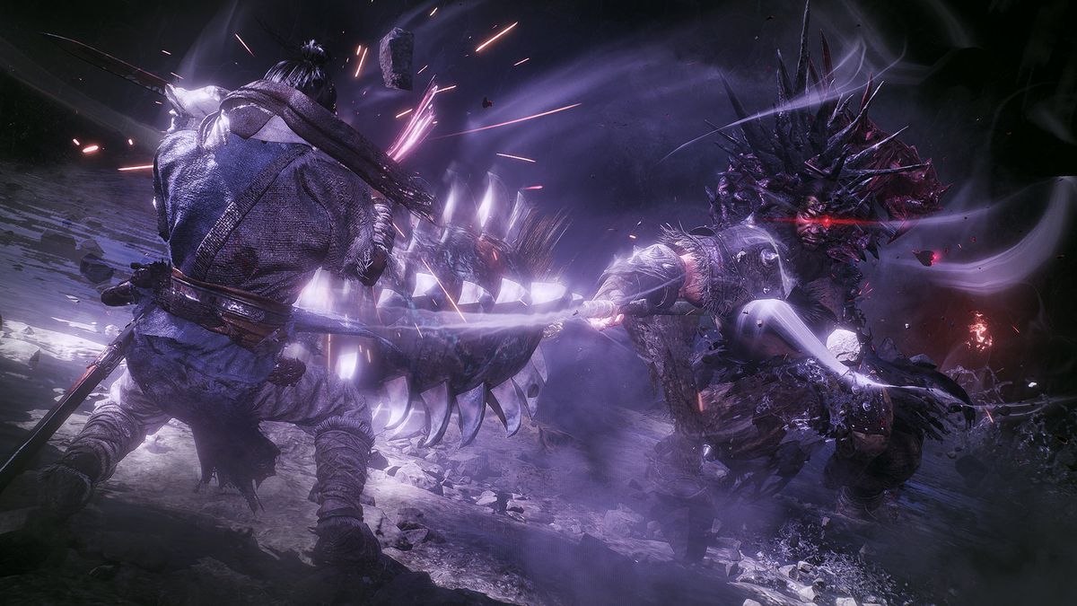 una scena di combattimento da Wo Long: Fallen Kingdom, che coinvolge un personaggio del giocatore e una sorta di spirito demoniaco