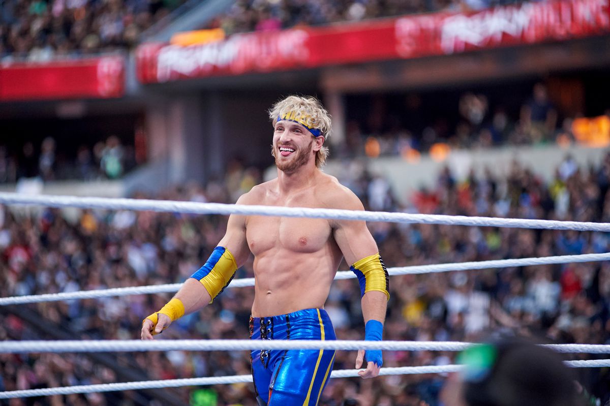 Logan Paul sul ring di WrestleMania 39