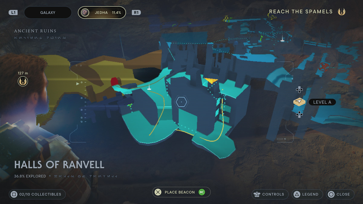 Star Wars Jedi: Mappa dei sopravvissuti che mostra la posizione dell'essenza del punto abilitÃ