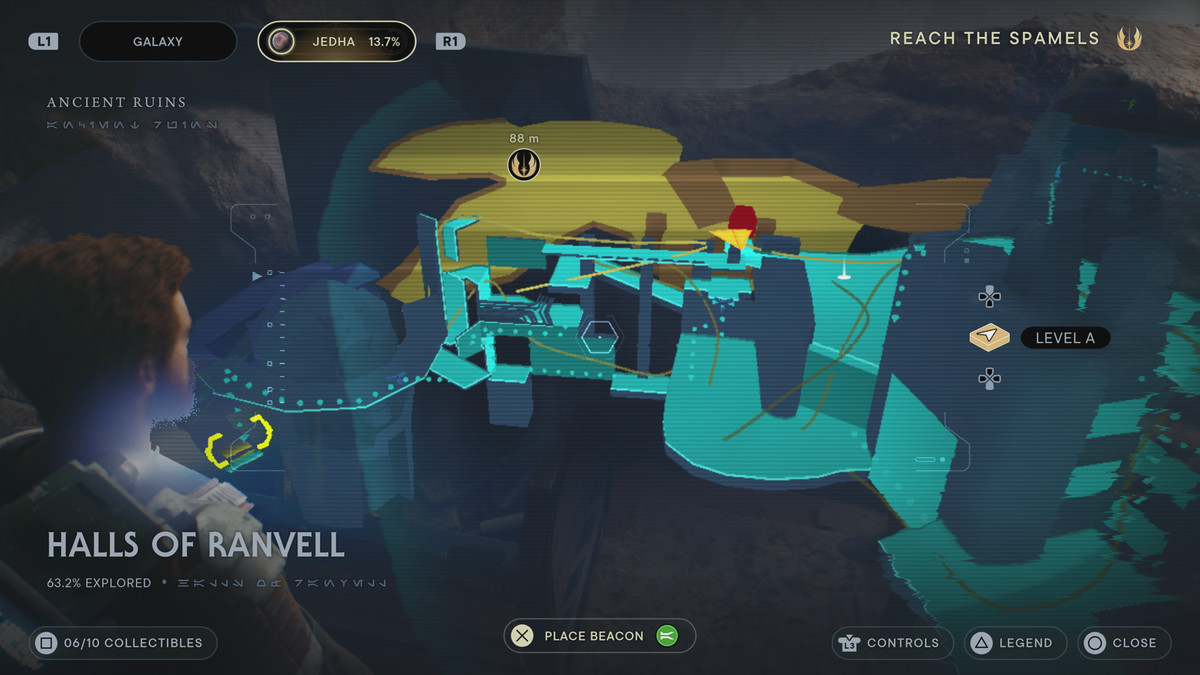 Star Wars Jedi: Mappa dei sopravvissuti che mostra la posizione dei capelli di Undercut