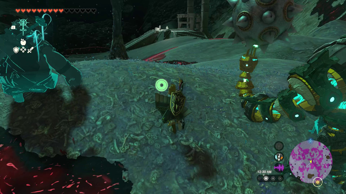 Un'arma trovata nelle profondità, creata per Mineru's Construct per equipaggiare strumenti diversi da Tears of the Kingdom