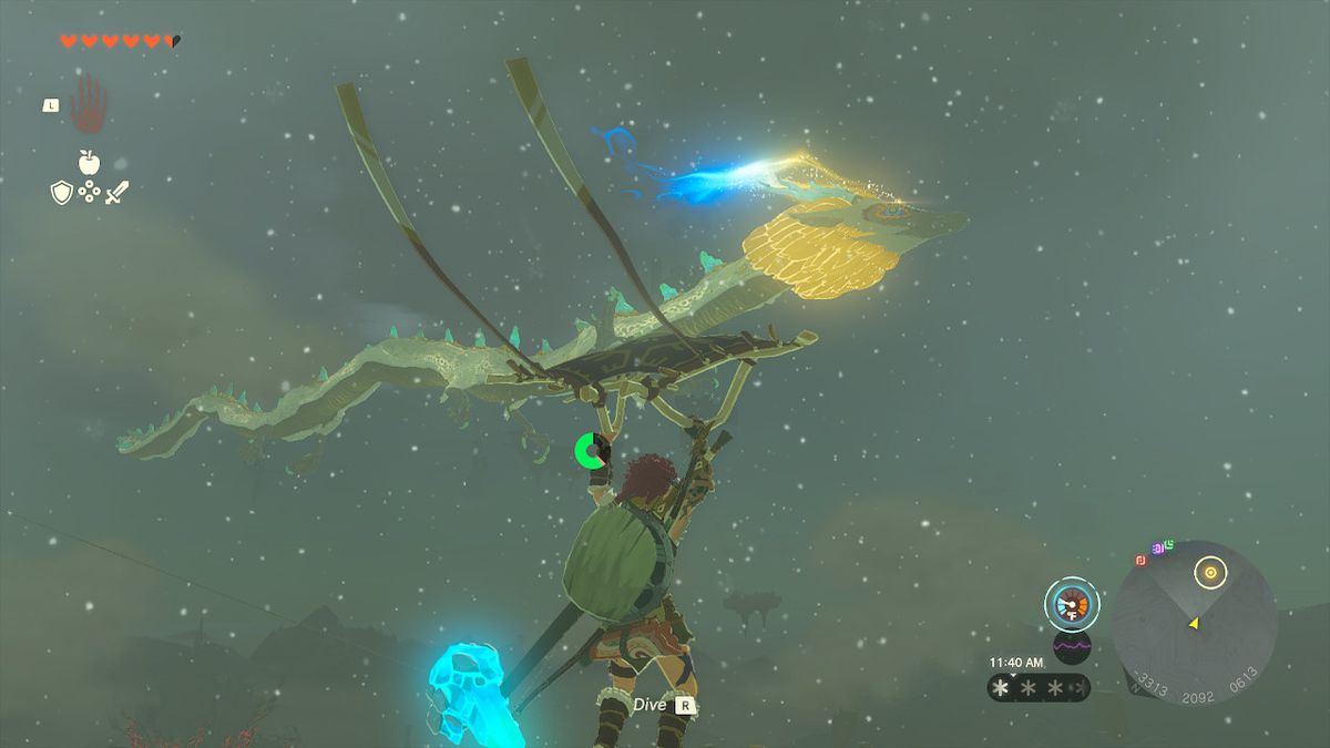 Collega i parapendii vicino al Light Dragon nel cielo in Zelda: Tears of the Kingdom