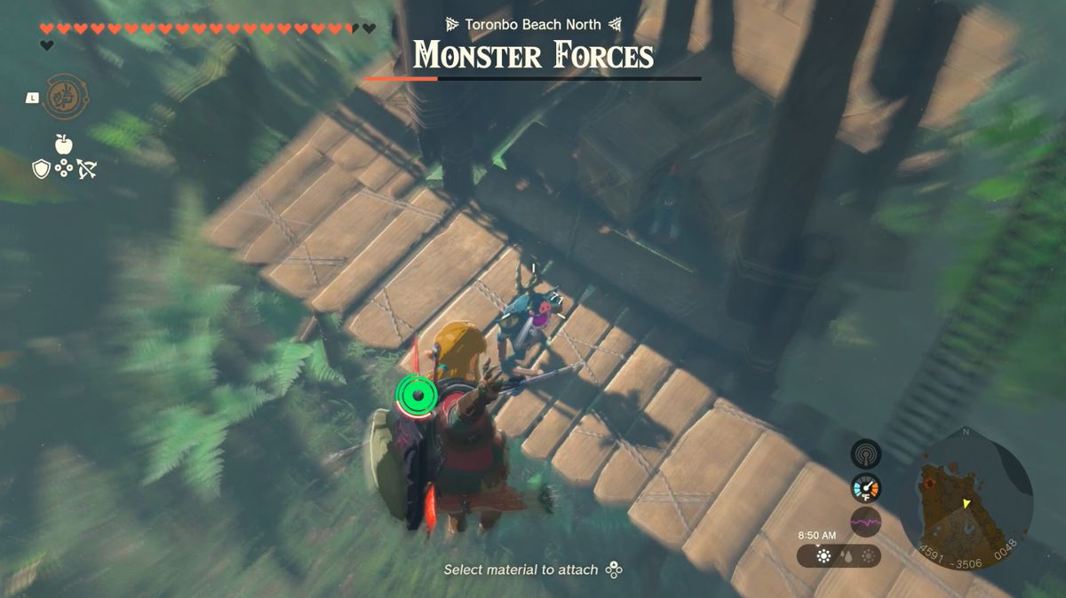 Link spara a un Bokoblin in Zelda: Tears of the Kingdom