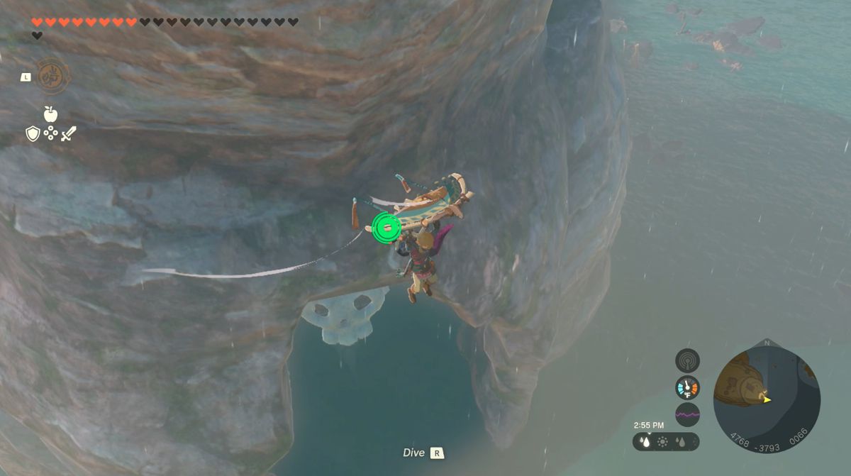 Link scivola verso i pirati in Zelda: Tears of the Kingdom
