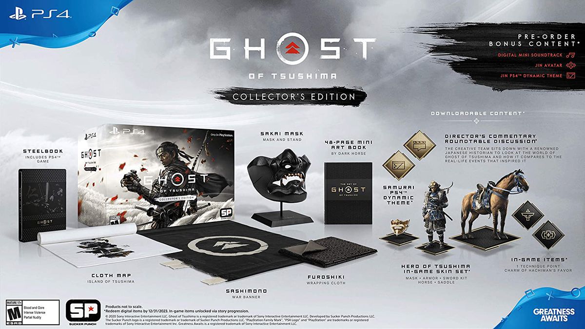 Components of the Ghost of Tsushima Collector's Edition