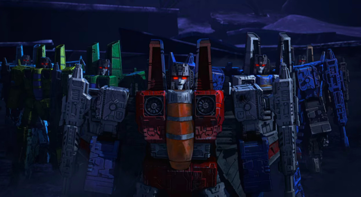 Nova Storm gialla, Ion Storm blu e Acid Storm verde in Transformers: War for Cybertron