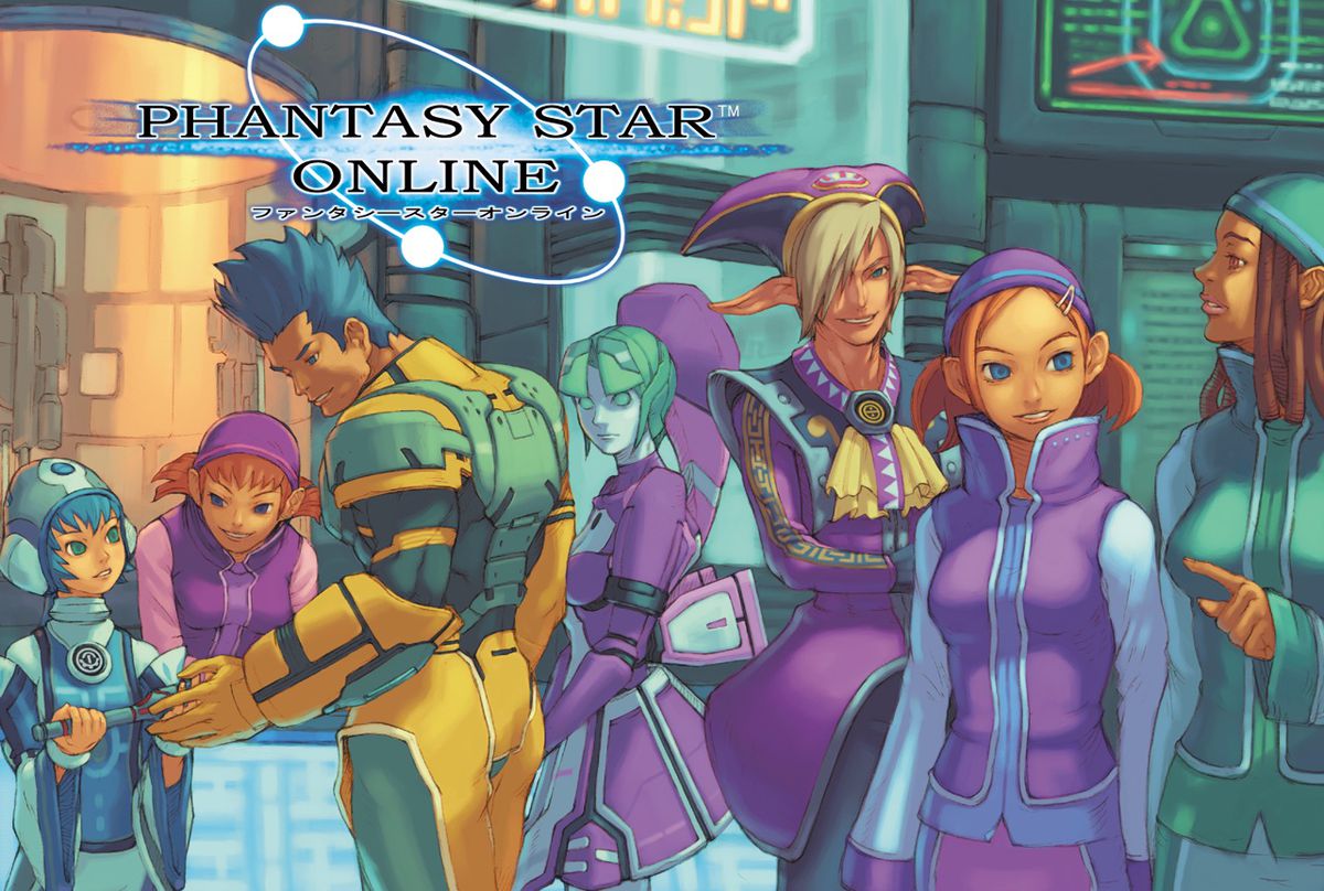 Vari personaggi di Phantasy Star Online si trovano in un gruppo