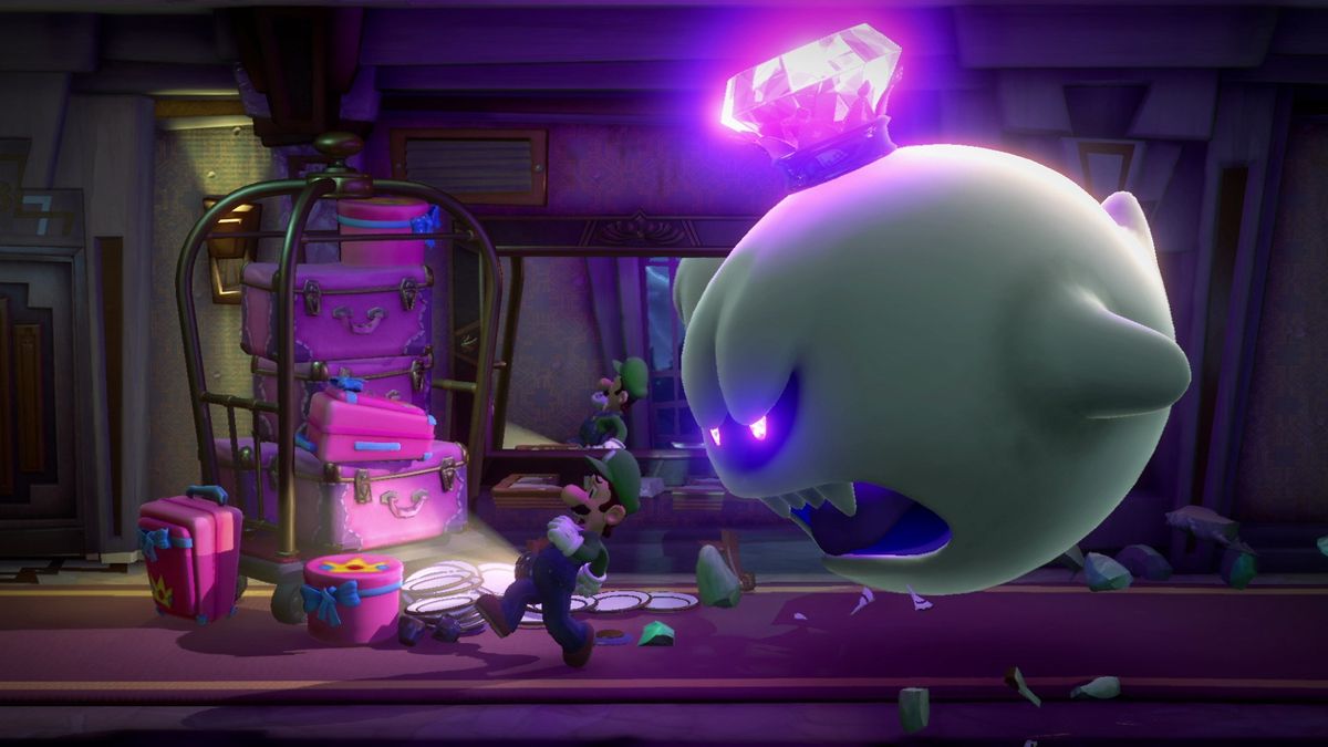 Re Boo insegue Luigi in Luigi's Mansion 3