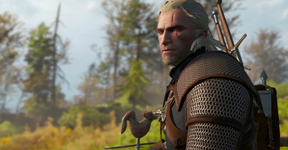 Geralt sembra triste nella versione Switch di The Witcher 3: Wild Hunt
