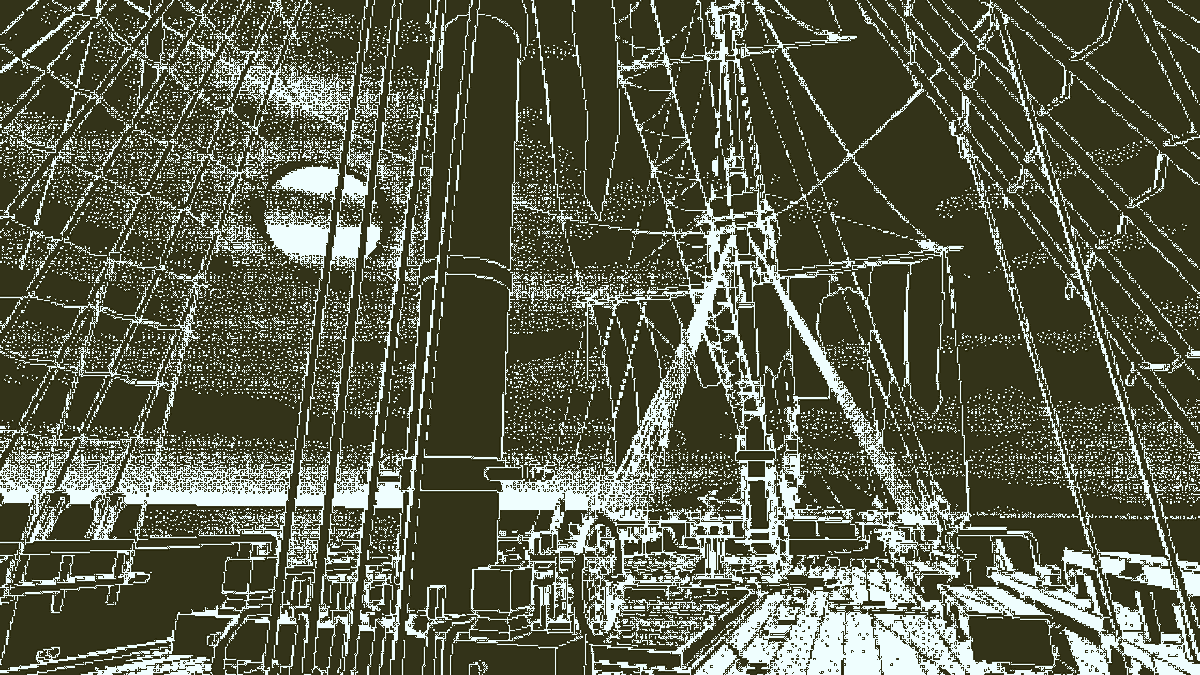 Ritorno dell'Obra Dinn - ponte principale con la luna sullo sfondo