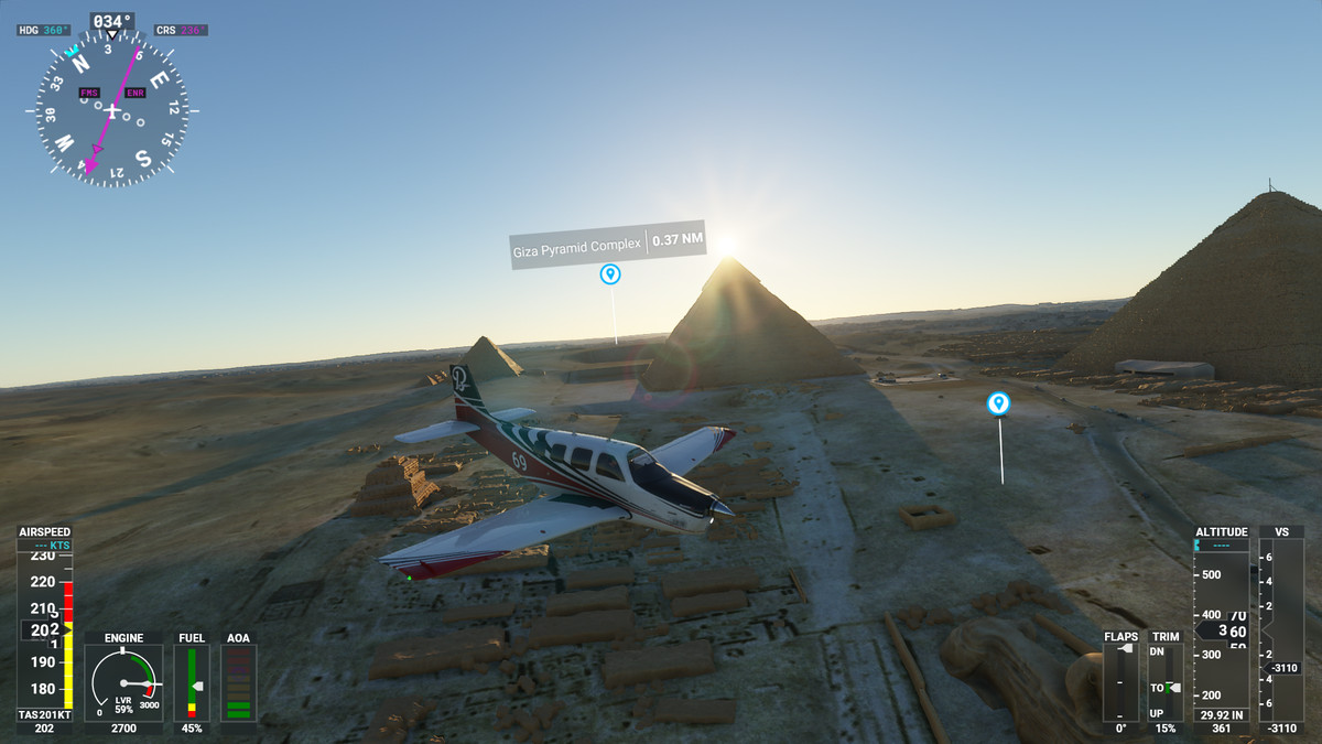 Le grandi piramidi in Microsoft Flight Simulator