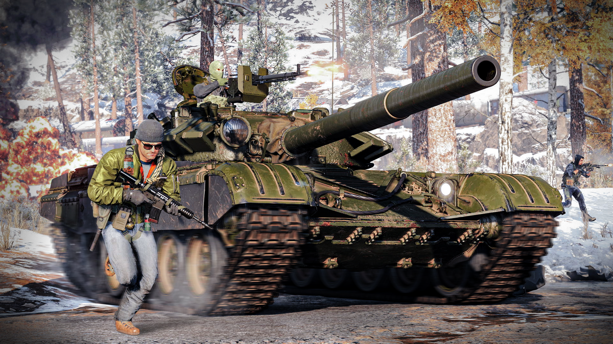 Call of Duty: Black Ops Cold War giocatore che cammina accanto a un carro armato
