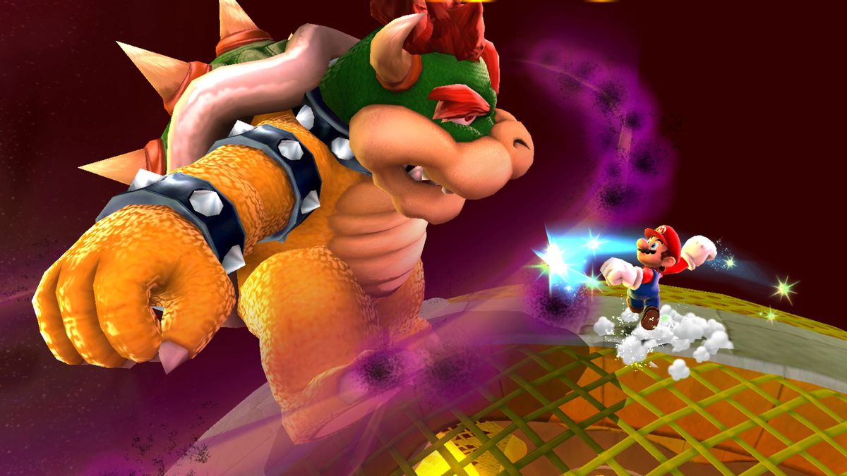 Mario e Bowser si affrontano in Super Mario Galaxy su Nintendo Switch