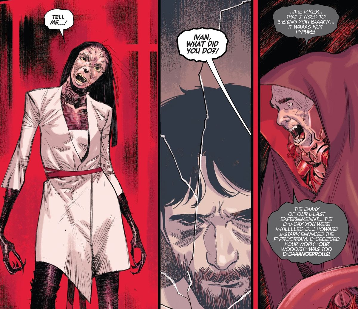 Cadaverous e Minka spiegano le cose in Spider-Man # 4, Marvel Comics (2020). 