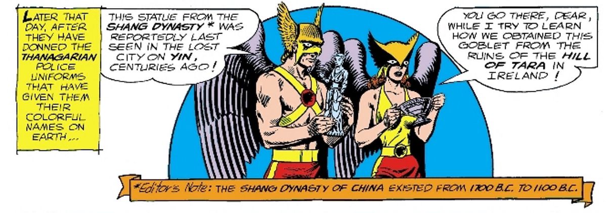 Hawkman e Hawkgirl indossano le loro uniformi Thanagarian e risolvono un mistero archeologico. 