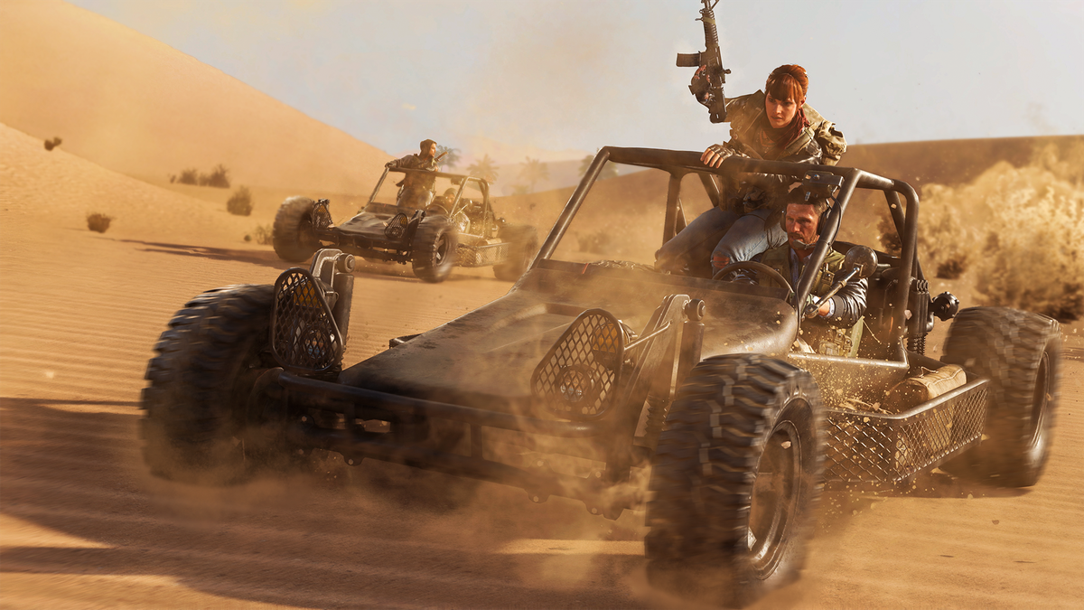 Call of Duty: Black Ops giocatori della Guerra Fredda in sella a un dune buggy