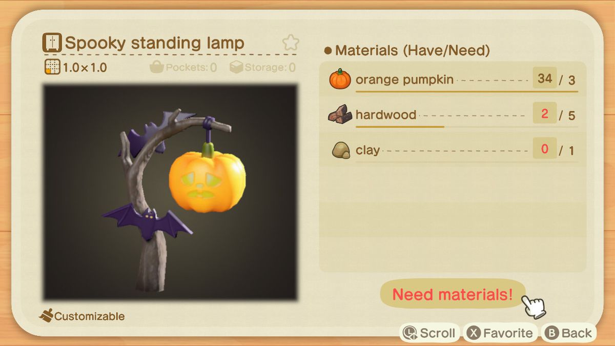 Una ricetta di Animal Crossing per una lampada da terra spettrale
