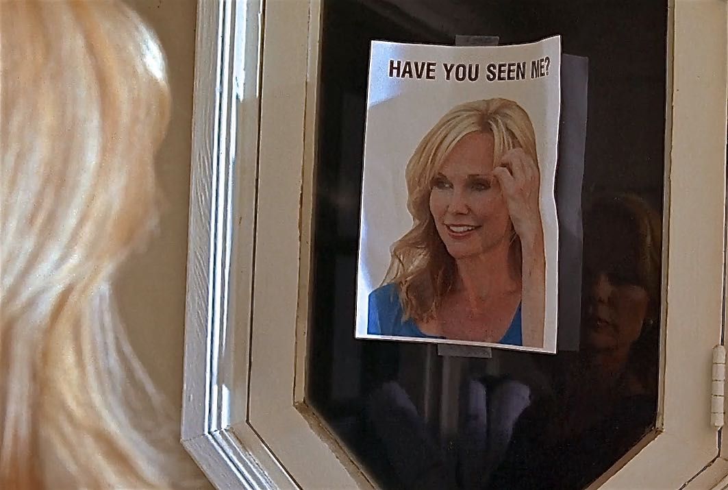 a missing persons poster of a blonde woman 