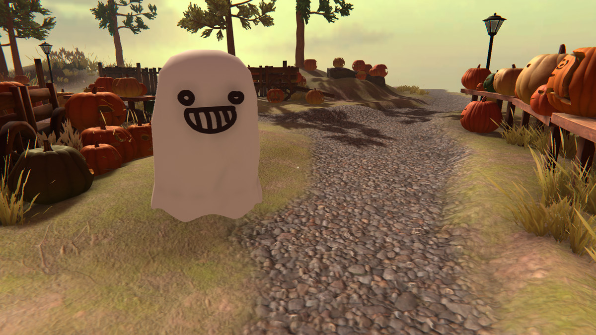 Un simpatico fantasma sorridente in un festival di pompini