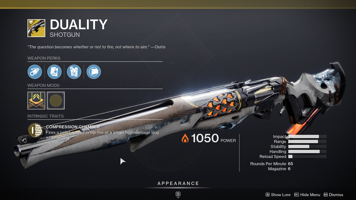 L'arma esotica Duality di Destiny 2 