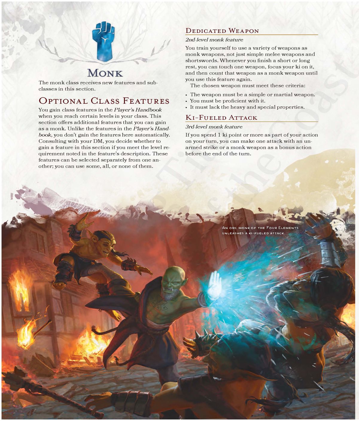 La pagina 48 di Tasha's Cauldron of Everything include nuove funzionalità della classe dei monaci.