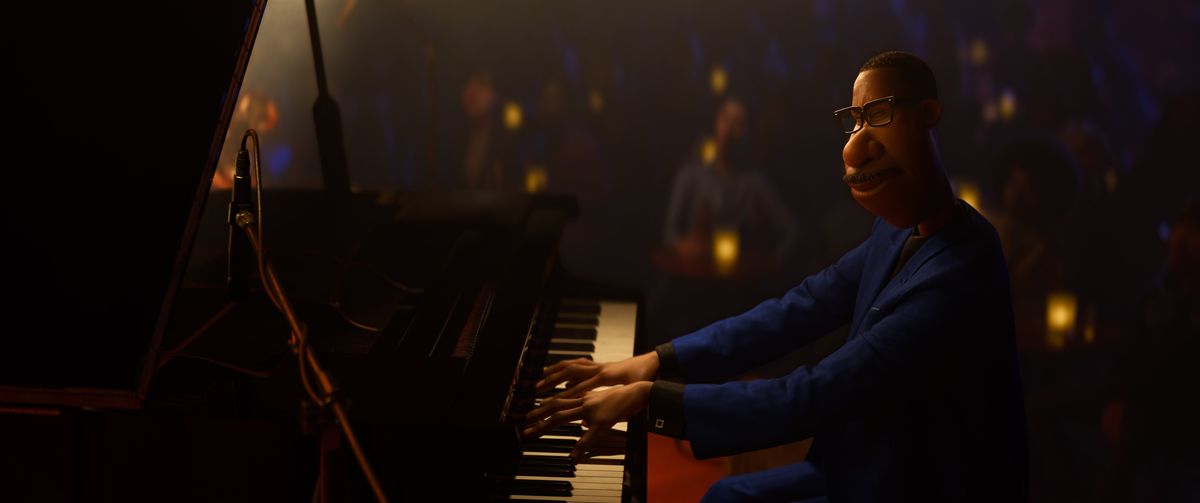 Joe Gardner suona il pianoforte nell'anima di Pixar