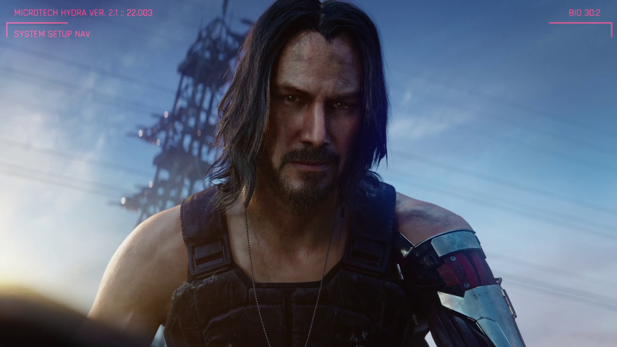 Keanu Reeves nel ruolo di Johnny Silverhand in Cyberpunk 2077